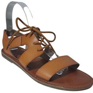 American Eagle Outfitters Women's Leather Brown Tan Vacation Travel Sandals Sz 8